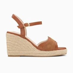 Sandales compensées Luba camel brun