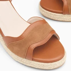 Sandales compensées Luba camel brun