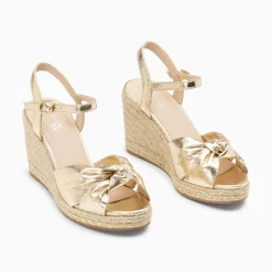 Sandales compensées nouées Georgina or
