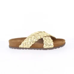 Sandales croisées Femme En Cuir - Doré
