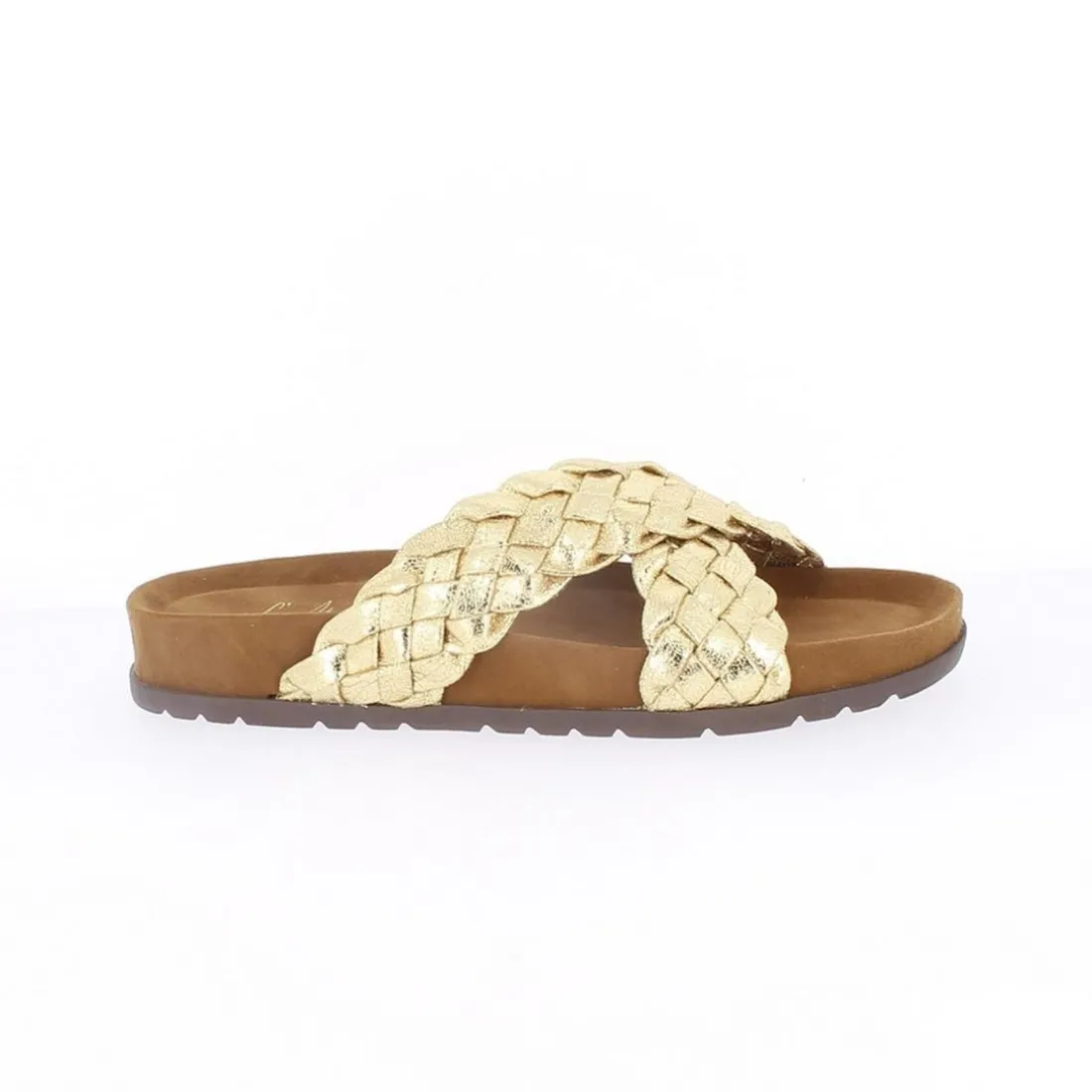 Sandales croisées Femme En Cuir - Doré
