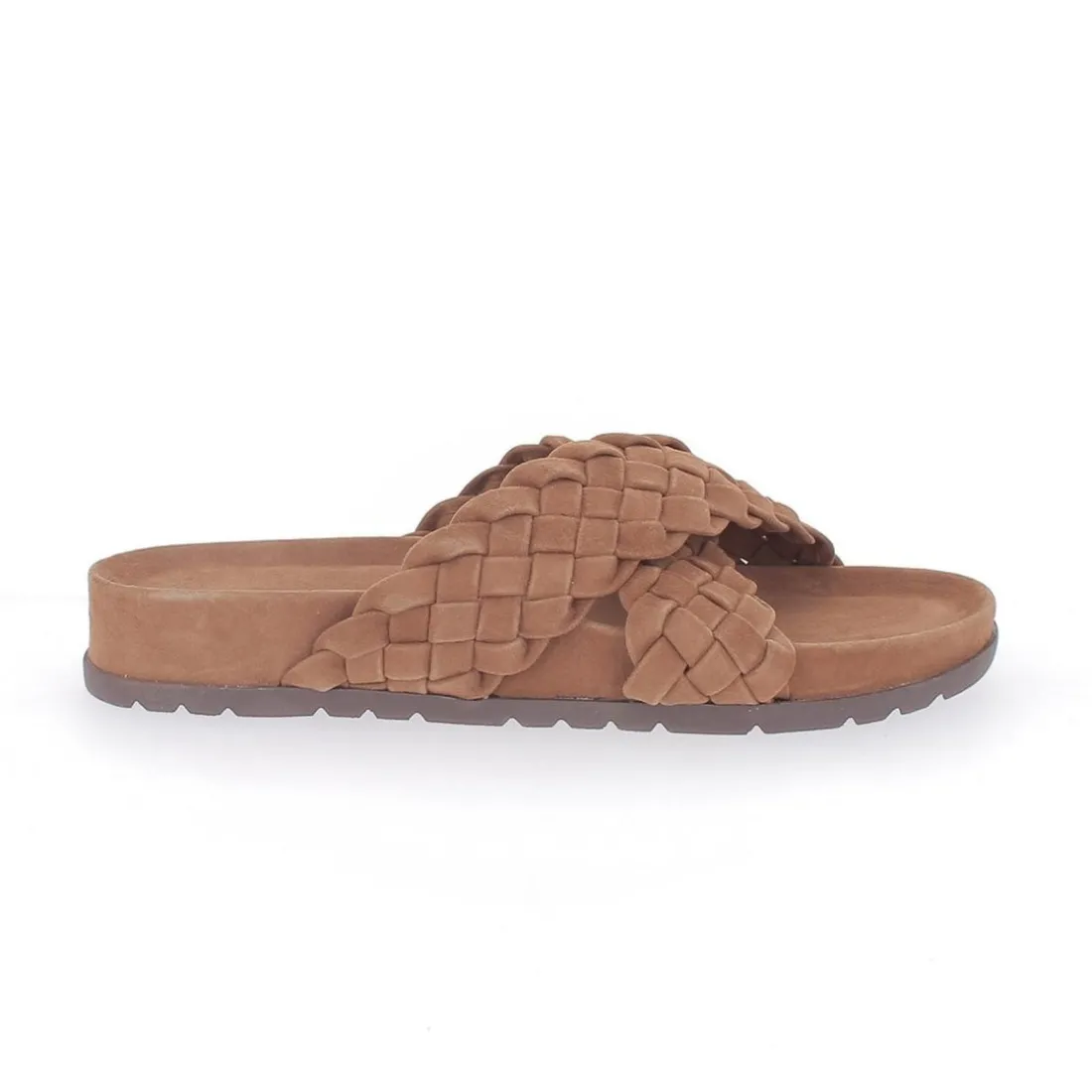 Sandales croisées femme En Cuir - Marron