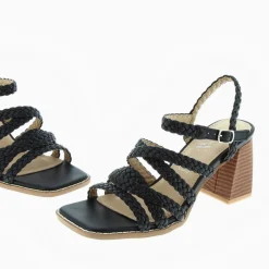 Sandales Femme - Multibrides tressées noir