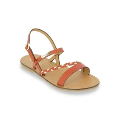 Sandales femme BATRESSE or en cuir