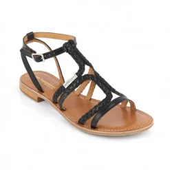 Sandales Femme Bongo Noir - Les Tropéziennes en cuir
