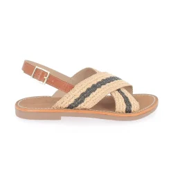 Sandales Femme En Cuir - Beige