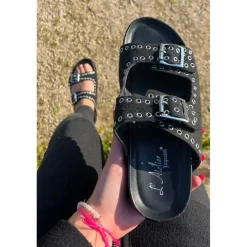 Sandales Femme En Cuir - Noir