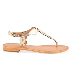 Sandales femme HALLYN Doré en cuir