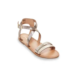 Sandales femme HIPAZ or en cuir