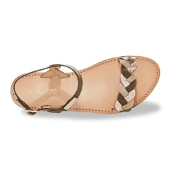 Sandales femme HORTENSE kaki en cuir