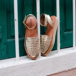 Sandales femme LOMA champagne en cuir