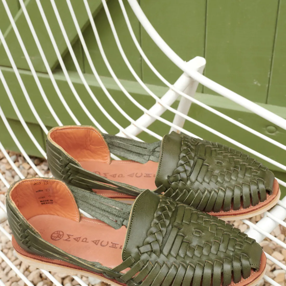SANDALES FEMMES EN CUIR ALEGRE OLIVE vert