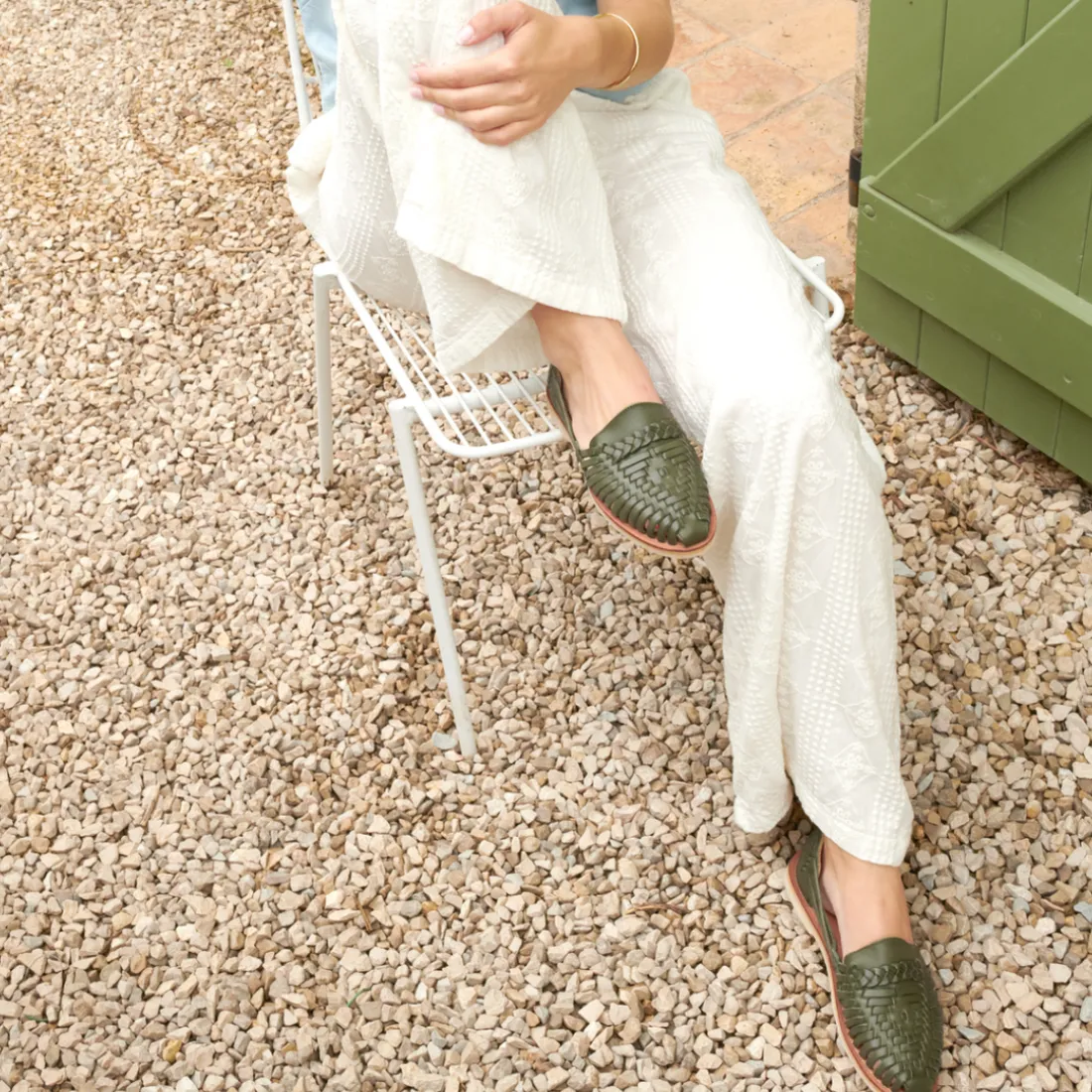 SANDALES FEMMES EN CUIR ALEGRE OLIVE vert