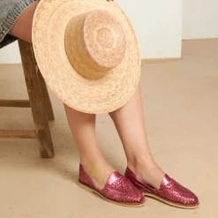 SANDALES FEMMES EN CUIR ALEGRE ROSE FLASHY