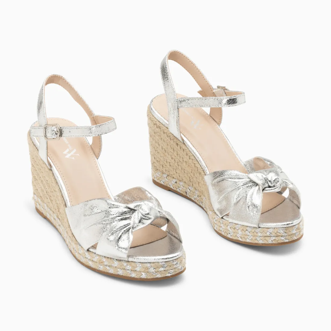 Sandales GEORGINA argent en coton