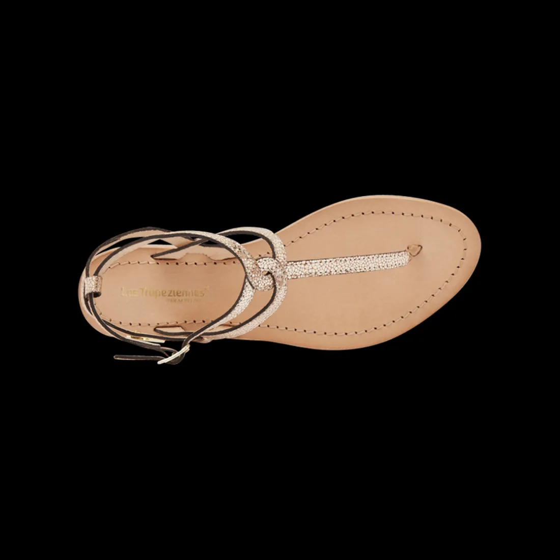 Sandales HAMADO or craquele en cuir