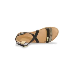 Sandales HIPAZ noir-or en cuir