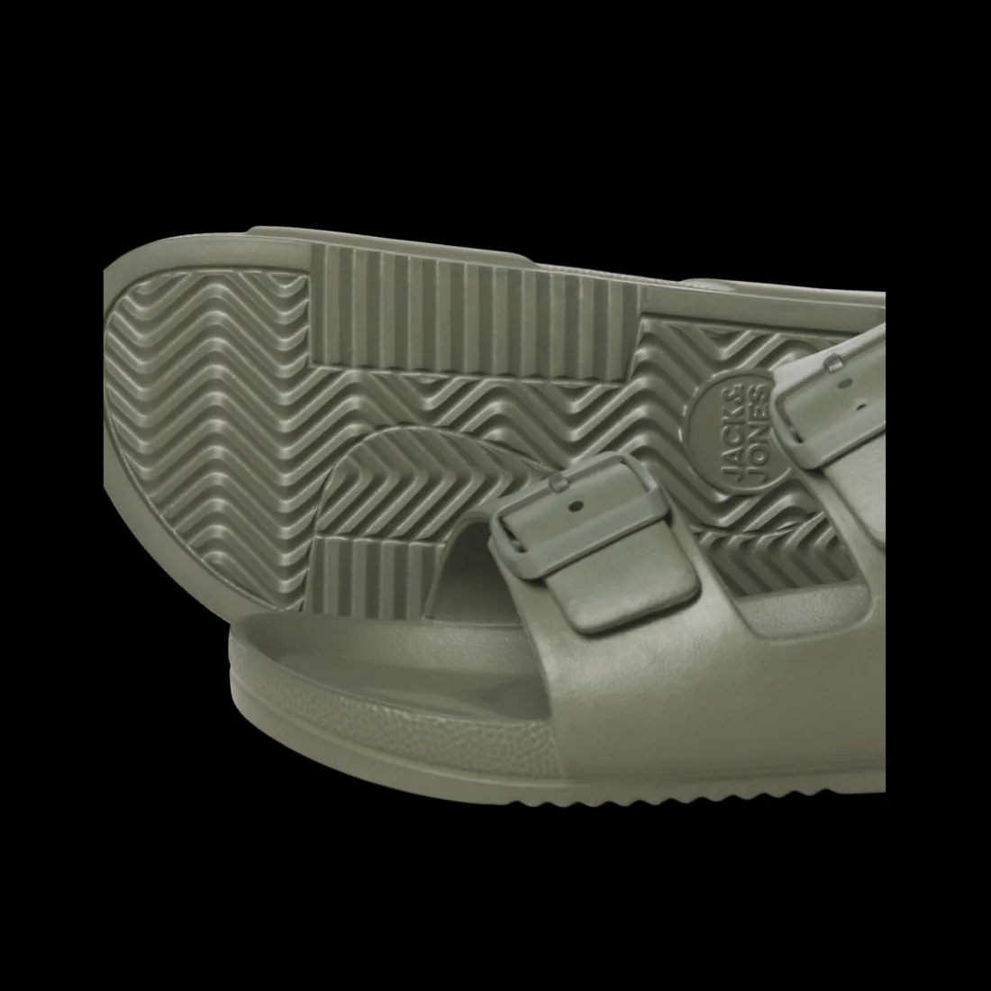 Sandales homme kaki boucle synthétique Nico