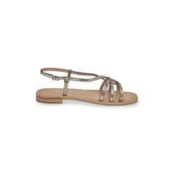 Sandales HUDON or lezard en cuir
