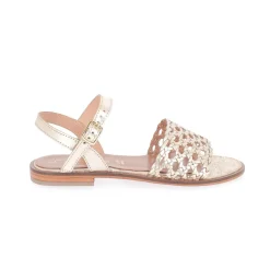Sandales tressées Femme En Cuir - Doré
