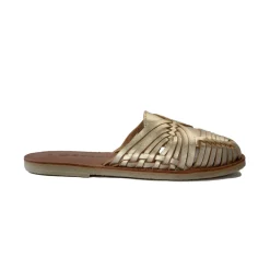 Sandales tressées SONORA champagne en cuir