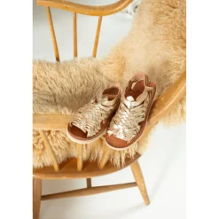 Sandalita en cuir champagne