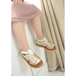 Sandalita en cuir champagne