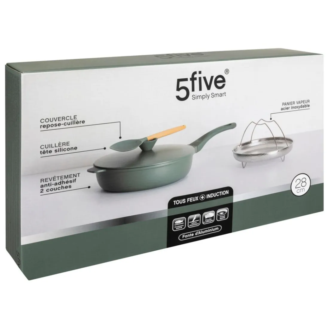Sauteuse en fonte d'aluminium vert