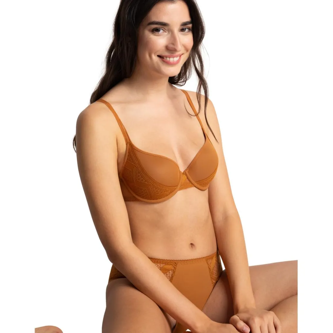 Scarlett - Soutien-gorge corbeille caramel marron