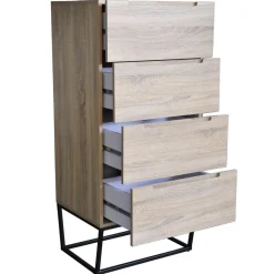 Semainier LOGAM 4 tiroirs Chêne clair