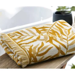 Serviette de bain en coton TARZANY ocre
