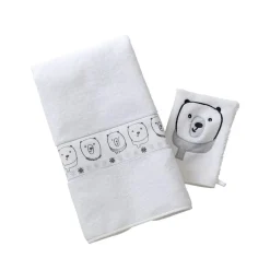 Serviette de bain enfant en coton RENATO blanche