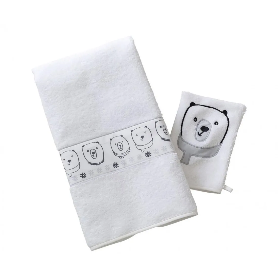 Serviette de bain enfant en coton RENATO blanche