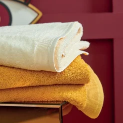 Serviette de bain uni en micro-coton 600 gr/m² - Ivoire
