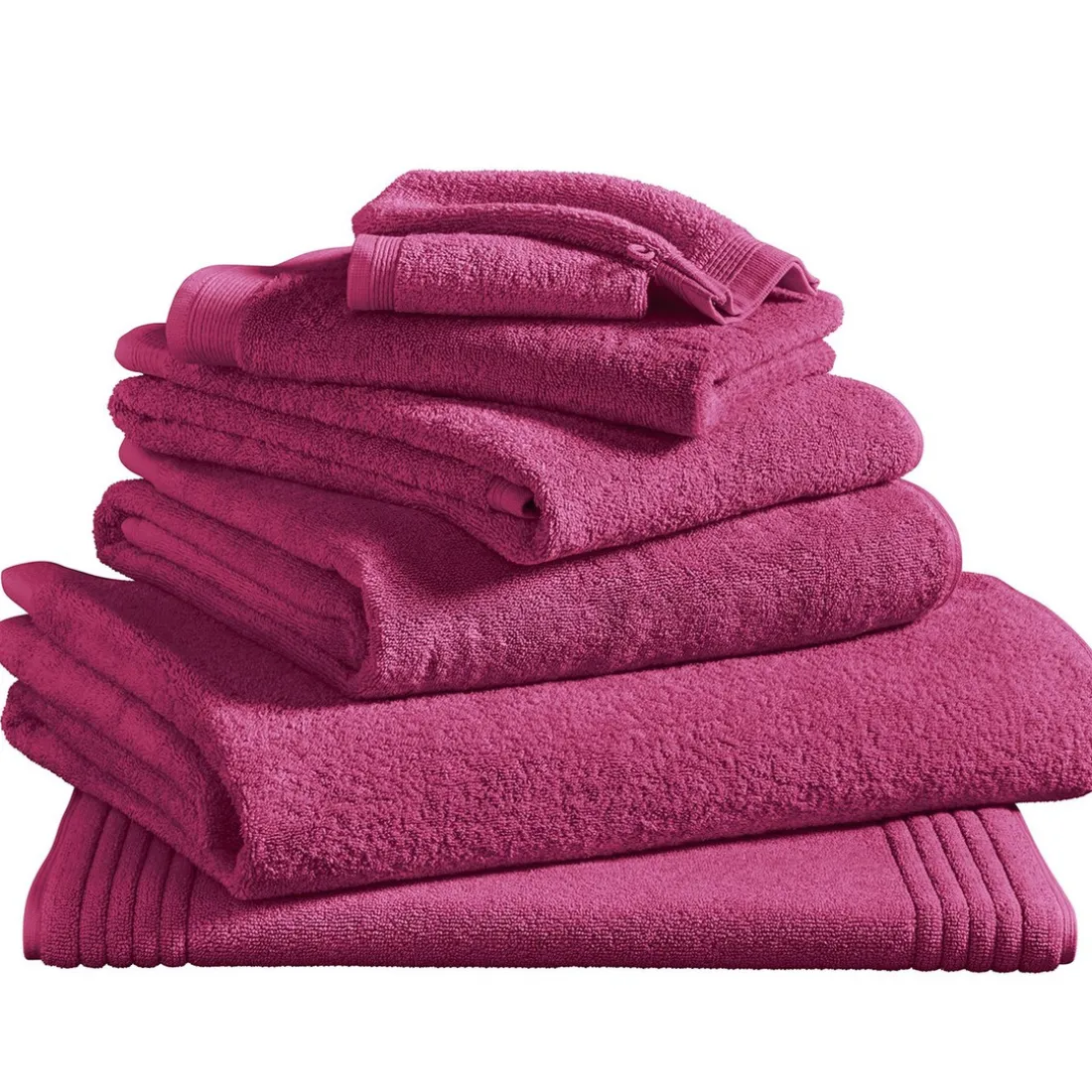 Serviette de bain uni en micro-coton 600 gr/m² - Cyclamen