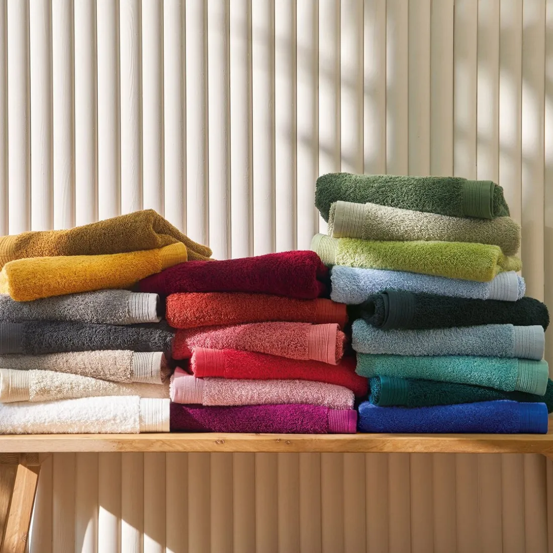 Serviette de bain uni en micro-coton 600 gr/m² - Sable
