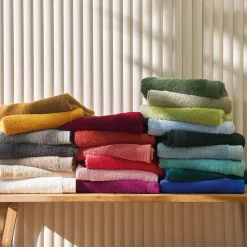 Serviette de bain uni en micro-coton 600 gr/m² - rose Pétale
