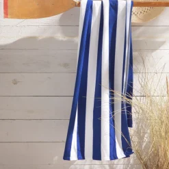Serviette de plage en polyester 90 x 170 cm SUMMER STRIPE Bleu
