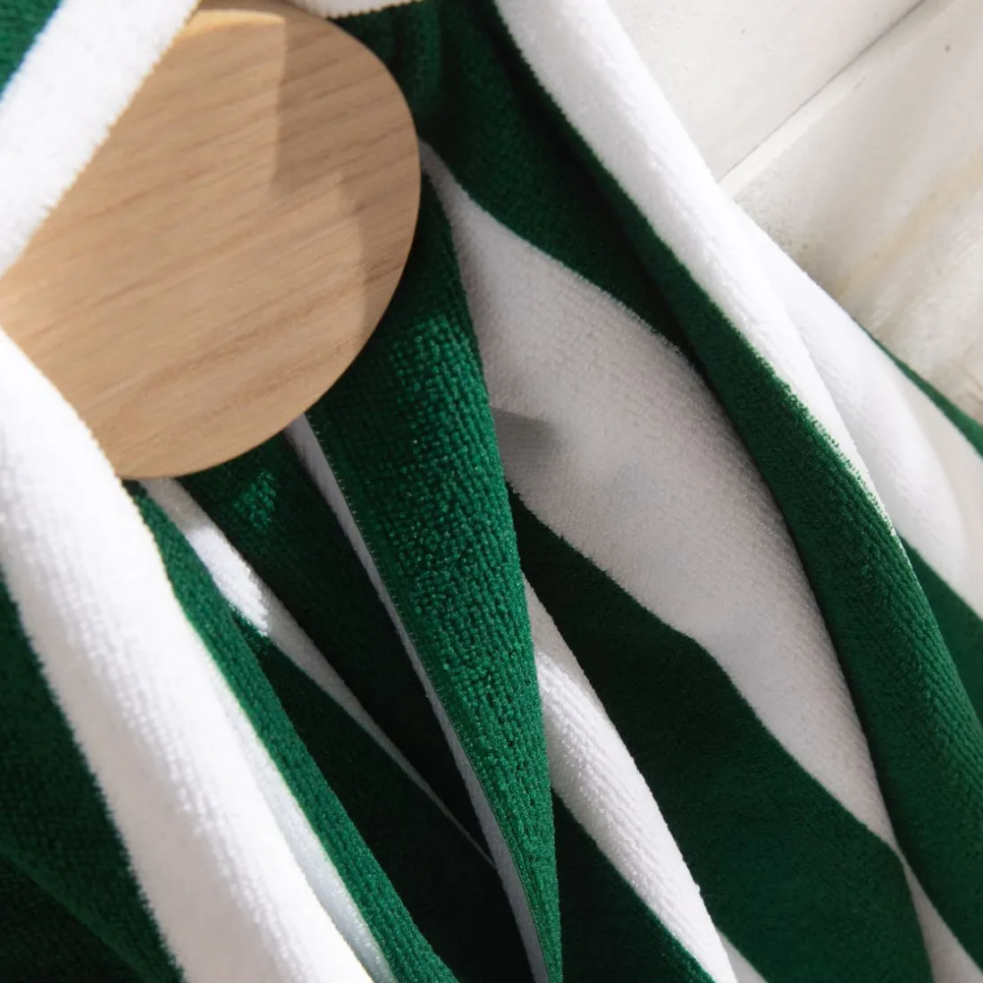 Serviette de plage en polyester 90 x 170 cm SUMMER STRIPE Vert