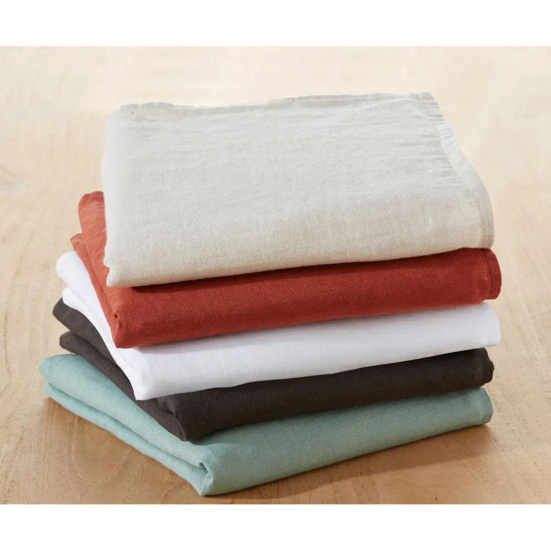 Serviette de table LINA rose en lin