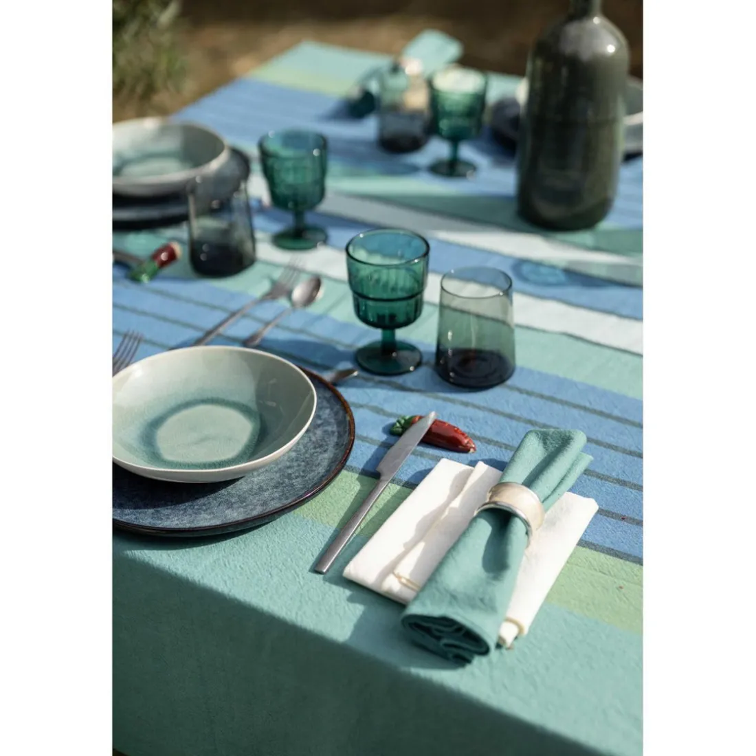 Serviette de table recyclée YUNA Ivoire 50 x 50