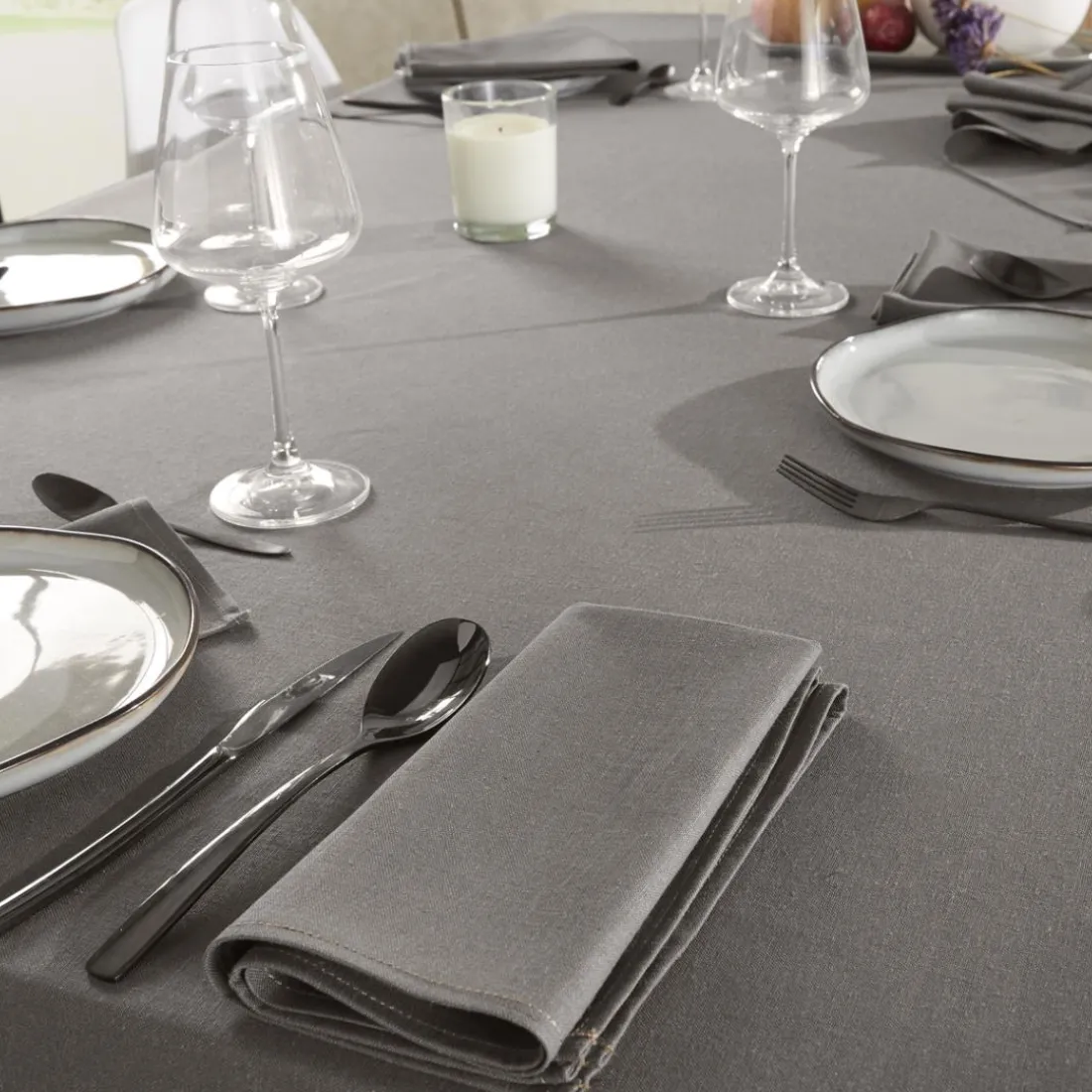 Serviette de table unie en polylin, Made in France, LA LILLOISE Pavot