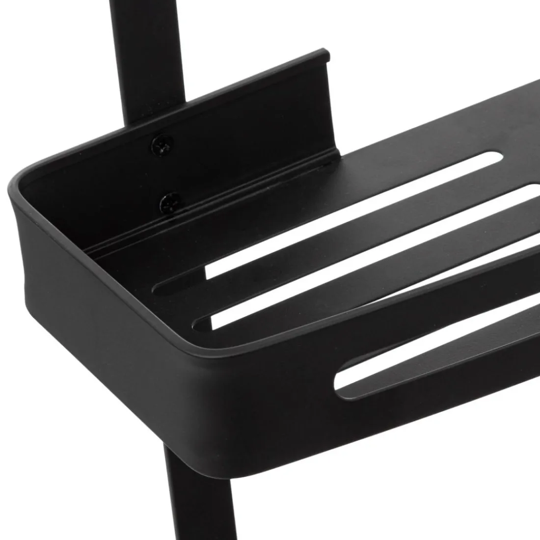 Serviteur de douche 2 niveaux stick adhésif noir