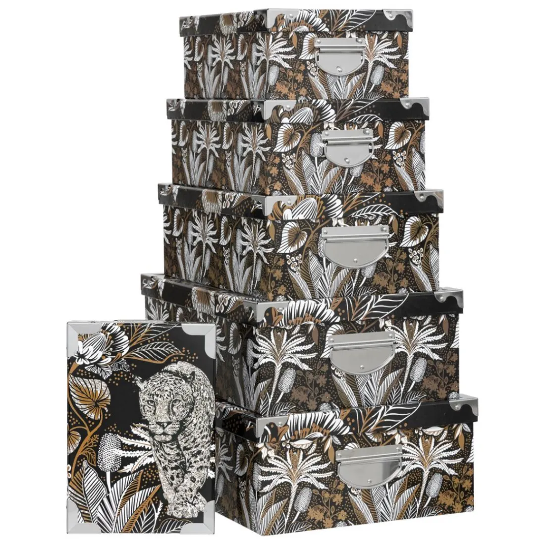 Set 6 Boites coins en métal Panther