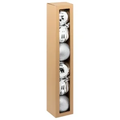 Set 6 boules Argent et blanc