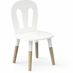 Set 1 Table et 2 chaises FIRMIANA blanc et pin naturel