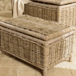 Set de 2 coffres de rangement rectangulaires en kubu naturel KALLY