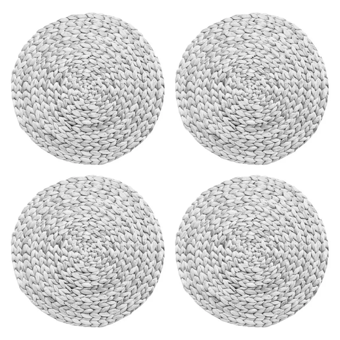 Set de 4 dessous d'assiettes RUBINE blanc