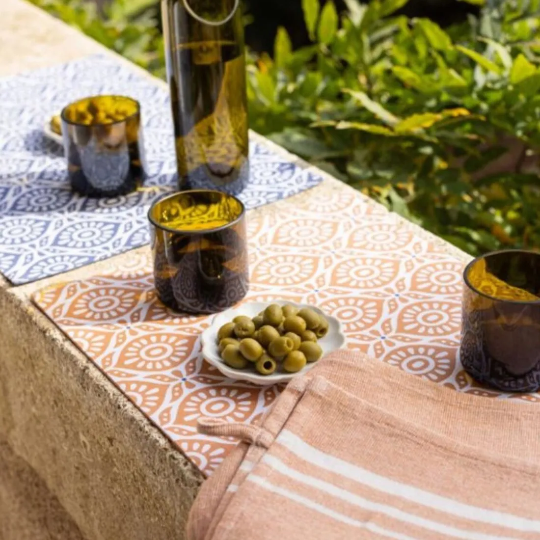 Set de table enduit Citrus recyclé Terracotta 33 x 48