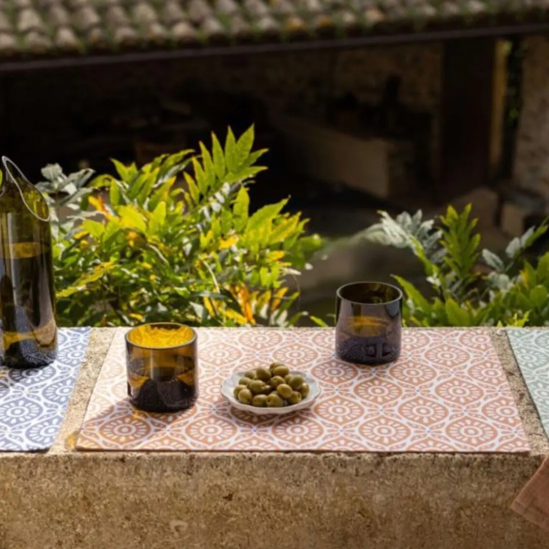 Set de table enduit Citrus recyclé Terracotta 33 x 48